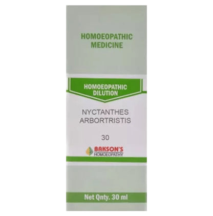 Bakson's Homeopathy Nyctanthes Arbortristis Dilution 30 - Classic Derma