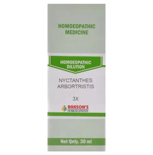 Bakson's Homeopathy Nyctanthes Arbortristis Dilution 3X - Classic Derma