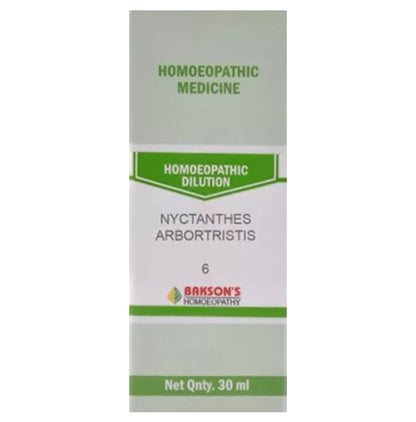 Bakson's Homeopathy Nyctanthes Arbortristis Dilution 6 CH - Classic Derma
