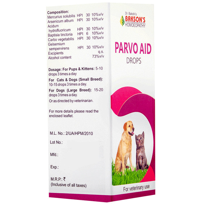 Bakson's Homeopathy Parvo Aid Drop for Veterinary Use