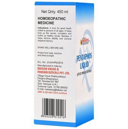 Bakson's Homeopathy Pentaphos Liquid Five Phos Tonic