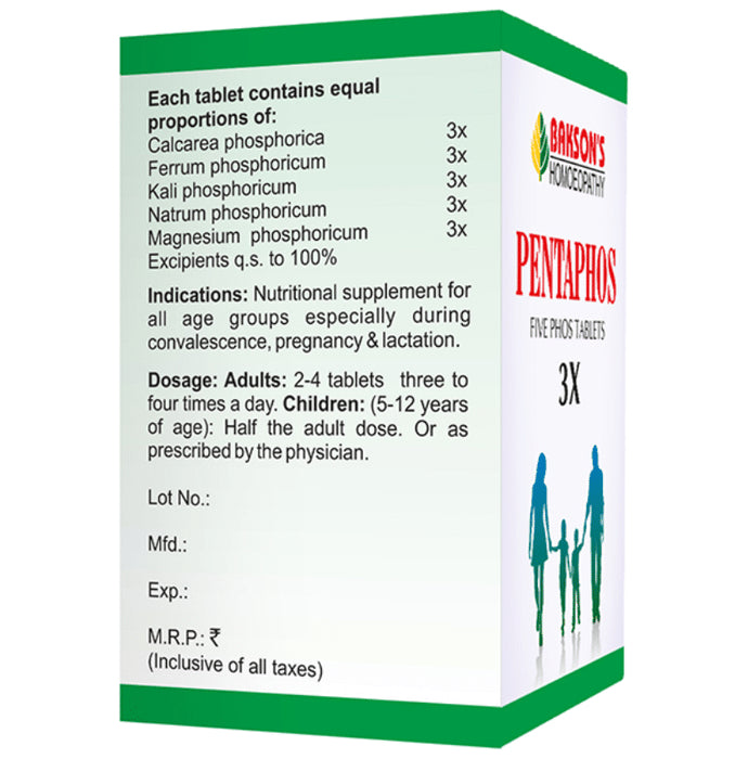 Bakson's Homeopathy Pentaphos Tablet 3X