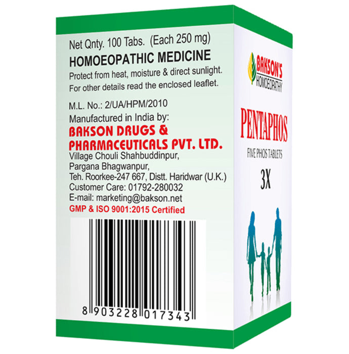 Bakson's Homeopathy Pentaphos Tablet 3X