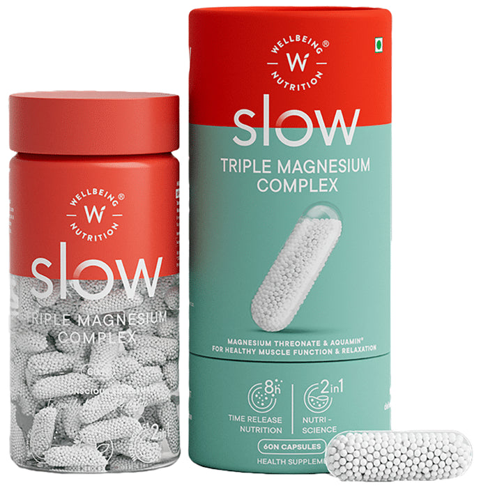 Wellbeing Nutrition Slow Triple Magnesium Complex with Glycinate, Aquamin Citrate & Threonate 1000mg Capsule - Classic Derma