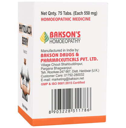 Bakson's Homeopathy Phytolacca Berry Tablet