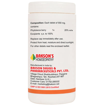 Bakson's Homeopathy Phytolacca Berry Tablet
