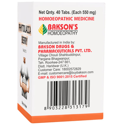 Bakson's Homeopathy Phytolacca Berry Tablet