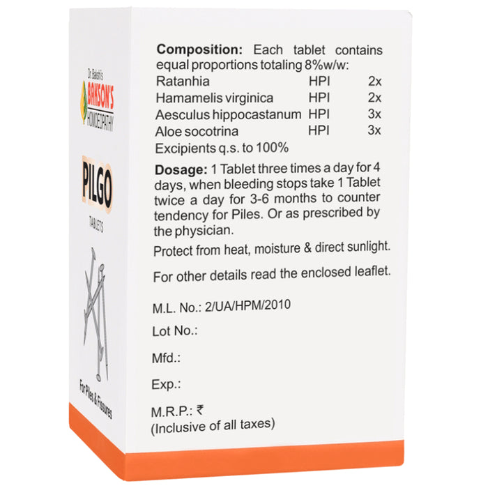Bakson's Homeopathy Pilgo Tablet