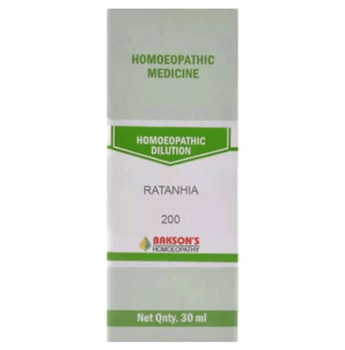 Bakson's Homeopathy Ratanhia Dilution 200 - Classic Derma