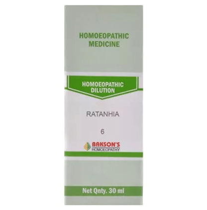Bakson's Homeopathy Ratanhia Dilution 6 CH - Classic Derma