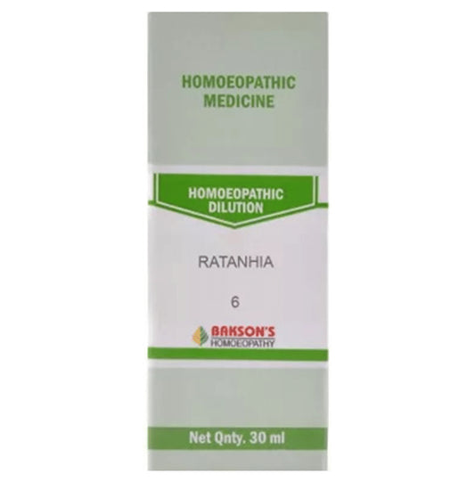 Bakson's Homeopathy Ratanhia Dilution 6 CH - Classic Derma