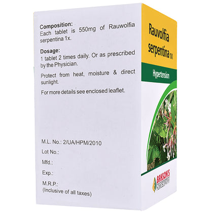 Bakson's Homeopathy Rauvolfia Serpentina 1X