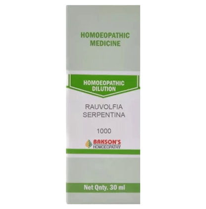 Bakson's Homeopathy Rauvolfia Serpentina Dilution 1000 CH - Classic Derma