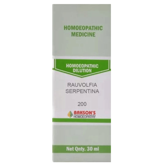Bakson's Homeopathy Rauvolfia Serpentina Dilution 200 - Classic Derma