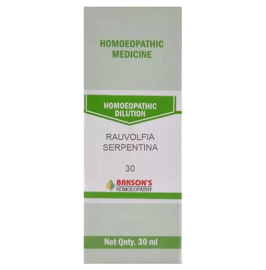 Bakson's Homeopathy Rauvolfia Serpentina Dilution 30 - Classic Derma