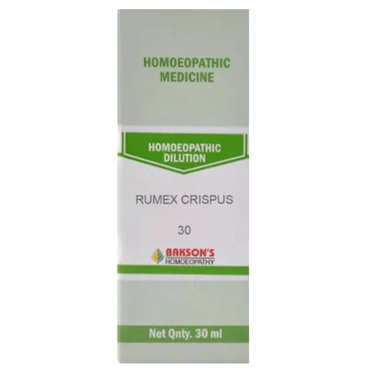 Bakson's Homeopathy Rumex Crispus Dilution 30 CH - Classic Derma