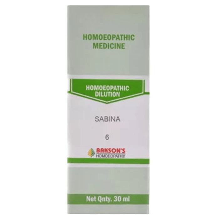 Bakson's Homeopathy Sabina Dilution 6 - Classic Derma