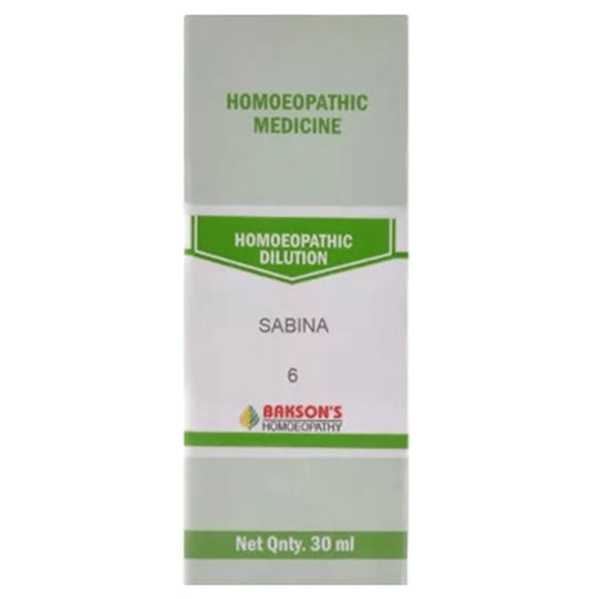 Bakson's Homeopathy Sabina Dilution 6 - Classic Derma
