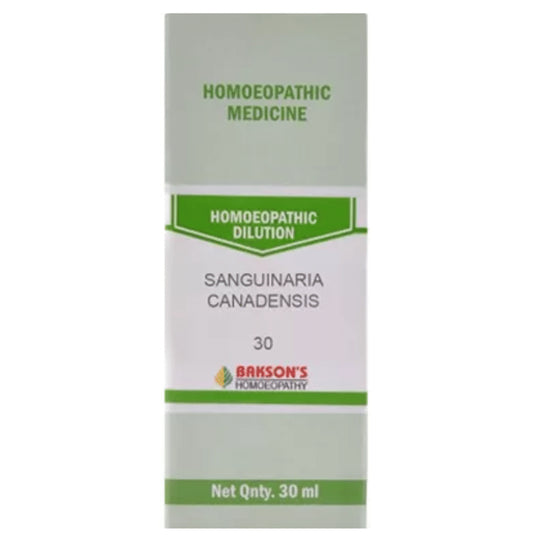 Bakson's Homeopathy Sanguinaria Canadensis Dilution 30 - Classic Derma