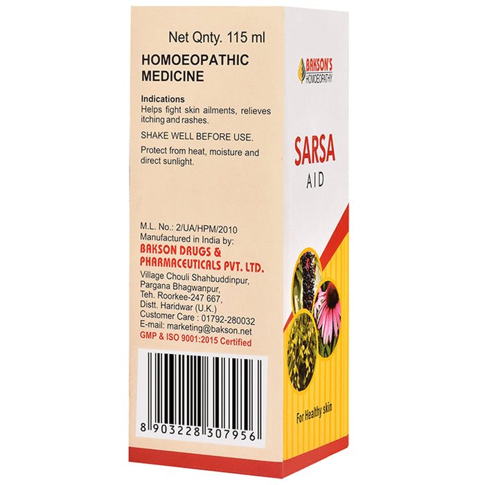 Bakson's Homeopathy Sarsa Aid Syrup