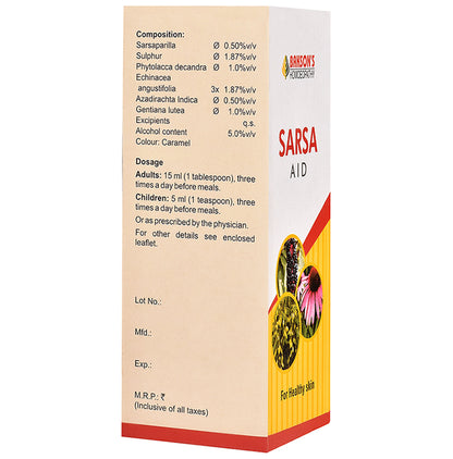 Bakson's Homeopathy Sarsa Aid Syrup