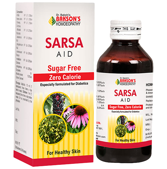 Bakson's Homeopathy Sarsa Aid Syrup Sugar Free