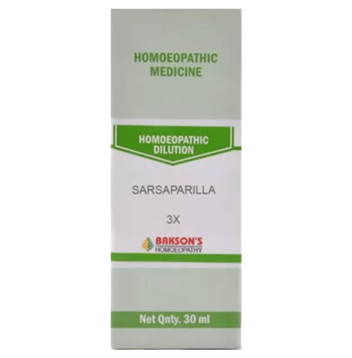 Bakson's Homeopathy Sarsaparilla Dilution 3X - Classic Derma