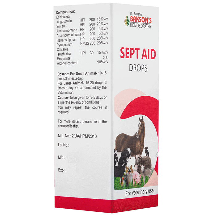 Bakson's Homeopathy Sept Aid Drop for Veterinary Use