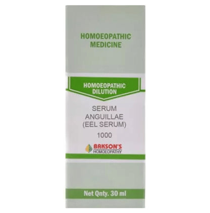 Bakson's Homeopathy Serum Anguillae (Eel Serum) Dilution 1000 CH - Classic Derma