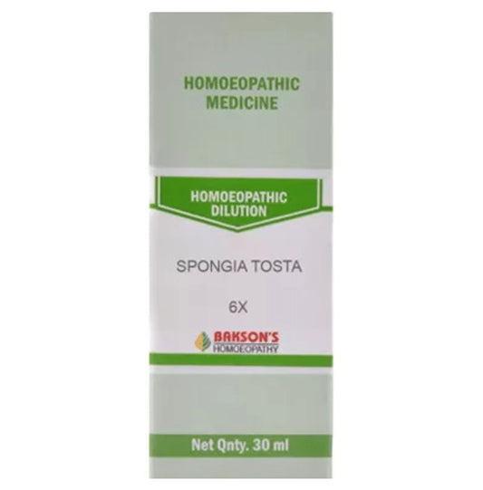 Bakson's Homeopathy Spongia Tosta Dilution 6X - Classic Derma