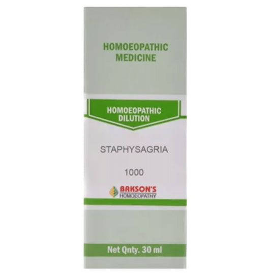 Bakson's Homeopathy Staphysagria Dilution 1000 CH - Classic Derma