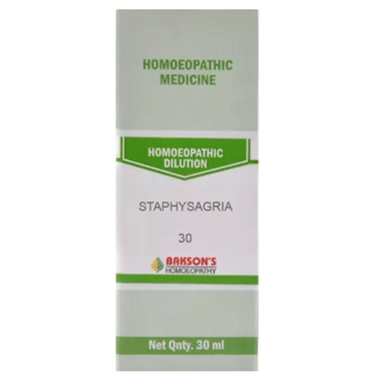 Bakson's Homeopathy Staphysagria Dilution 30 - Classic Derma