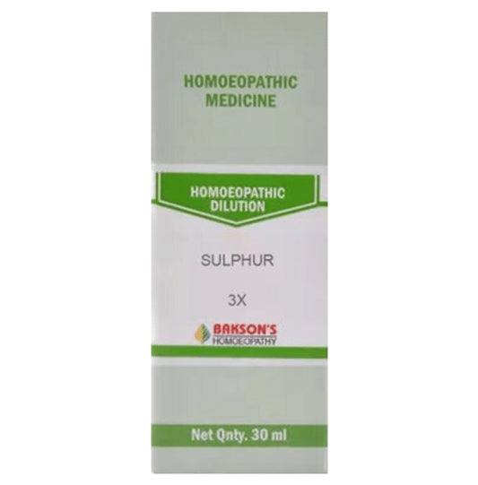 Bakson's Homeopathy Sulphur Dilution 3X - Classic Derma