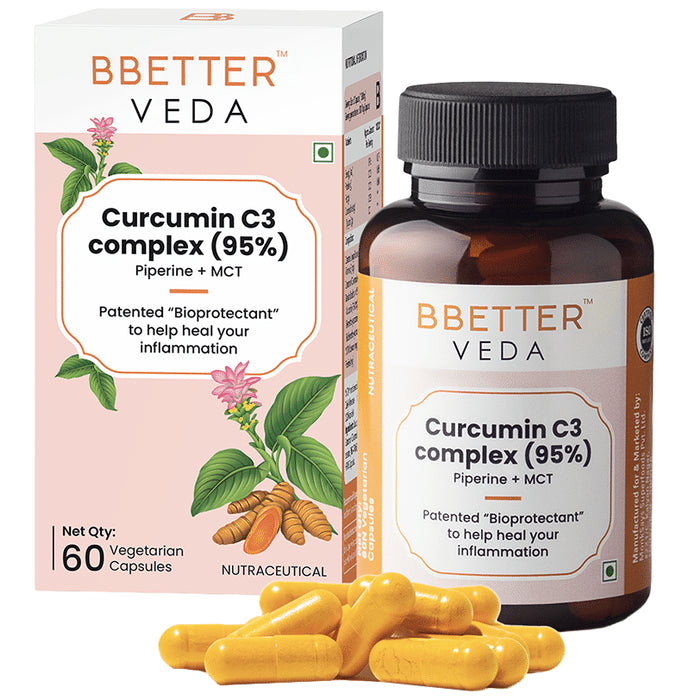 BBetter Veda Curcumin C3 Complex (95%) Vegetarian Capsule - Classic Derma