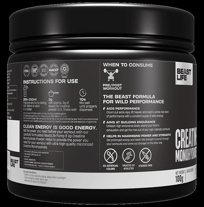 BeastLife Creatine Monohydrate Powder Unflavored