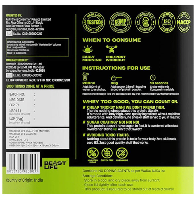 BeastLife Isorich Blend Whey Protein Powder Double Rich Chocolate