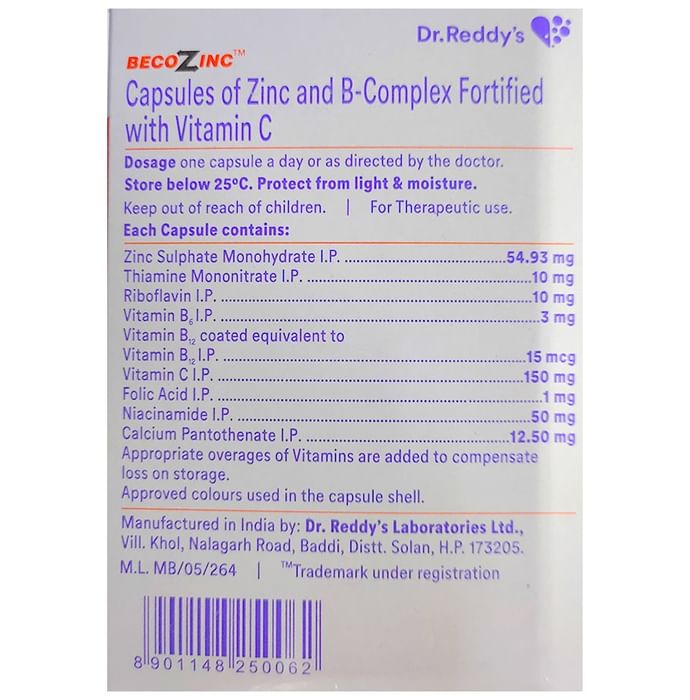 Becozinc Capsule Helps Overcome Vitamin & Mineral Deficiency, Boosts Immunity