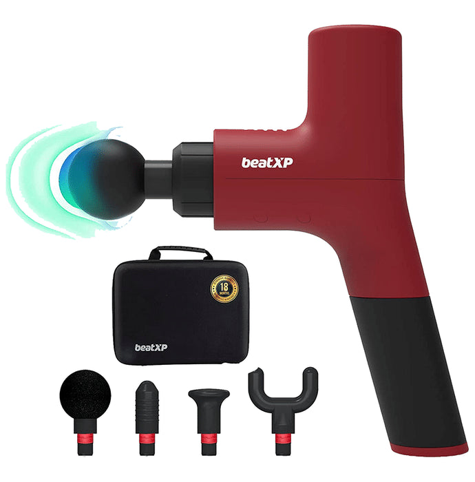 beatXP Bolt Prime Deep Tissue Massager Gun Red - Classic Derma