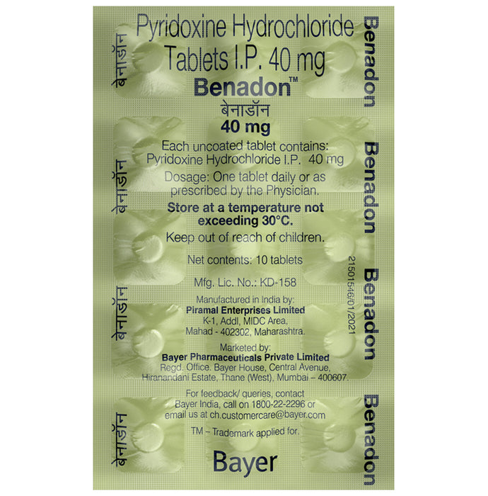 Benadon 40mg for Immunity, Mood Regulation & Protein Breakdown | Tablet - Classic Derma