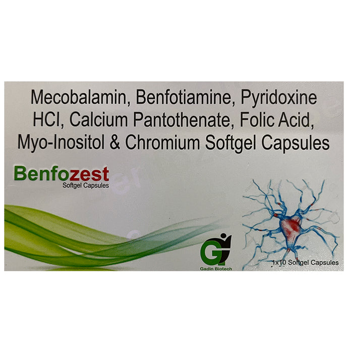 Benfozest Softgel with Mecobalamin, Calcium, Folic Acid & Myo-Inositol - Classic Derma