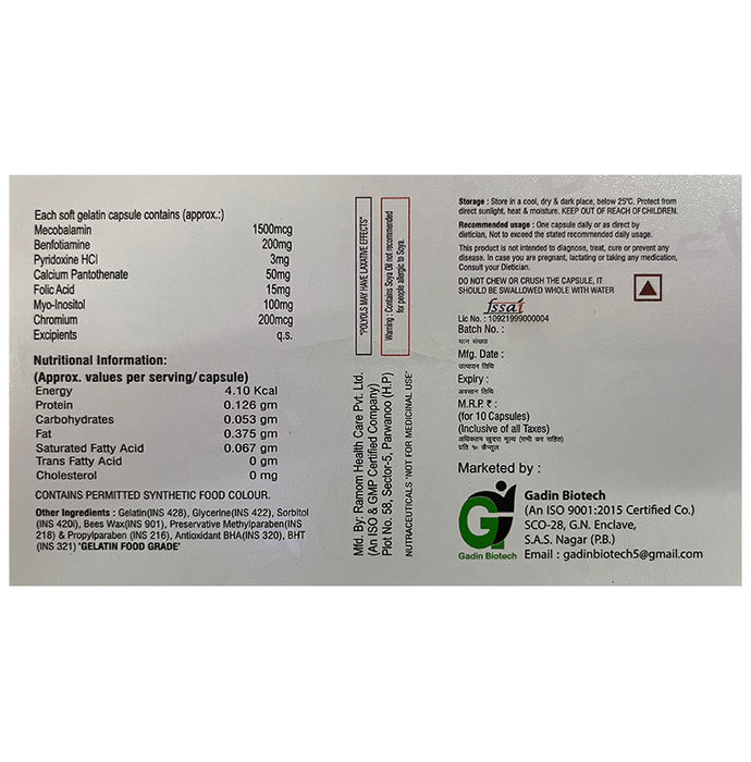 Benfozest Softgel with Mecobalamin, Calcium, Folic Acid & Myo-Inositol