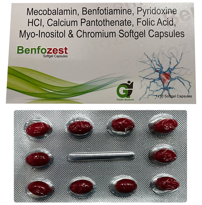 Benfozest Softgel with Mecobalamin, Calcium, Folic Acid & Myo-Inositol