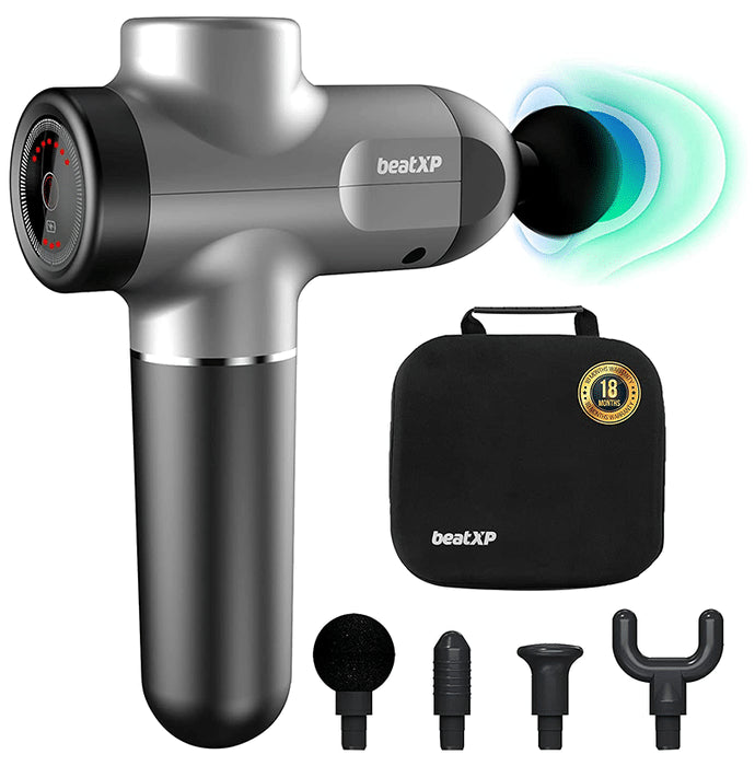 beatXP Flash Deep Tissue Massage Gun Glossy Silver - Classic Derma