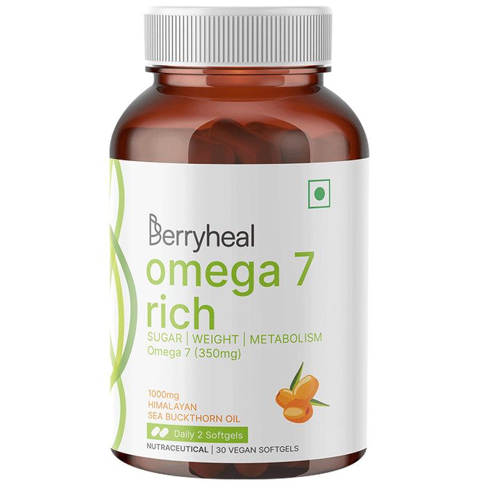 Berryheal Combo Pack of Omega 3,6,7,9 Life Oil Sea Buckthorn Whole Berry Oil Capsule & Omega 7 Rich Life Oil Sea Buckthorn Berry Fruit Oil Vegan Capsule (30 Each)