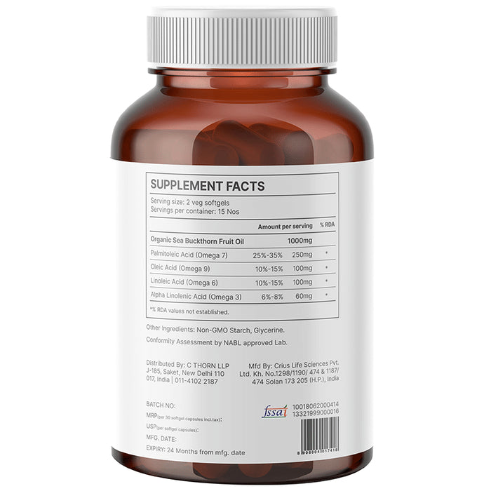 Berryheal Sea Buckthorn Whole Berry Oil Vegan Capsule (30 Each)