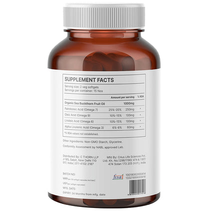 Berryheal Sea Buckthorn Whole Berry Oil Vegan Capsule (30 Each)