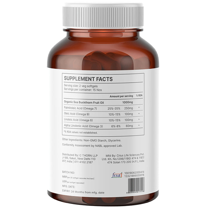 Berryheal Sea Buckthorn Whole Berry Oil Vegan Capsule (30 Each)