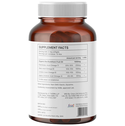 Berryheal Sea Buckthorn Whole Berry Oil Vegan Capsule (30 Each)