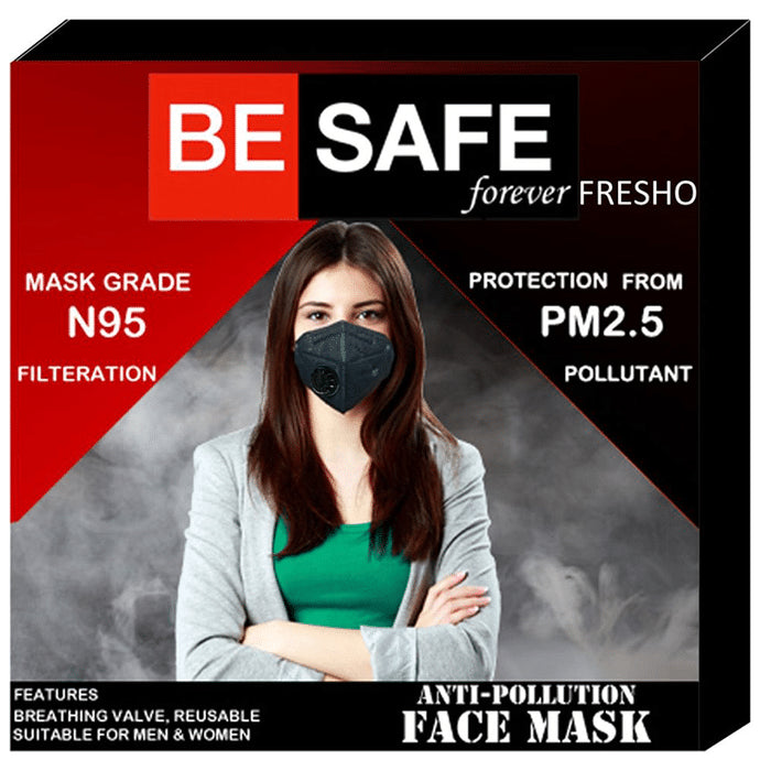 BESAFE Forever Fresho N95 PM2.5 Anti Pollution Mask Black - Classic Derma