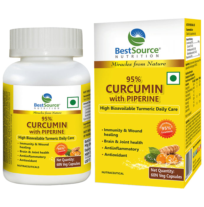 BestSource Nutrition 95% Curcumin with Piperine Veg Capsule - Classic Derma